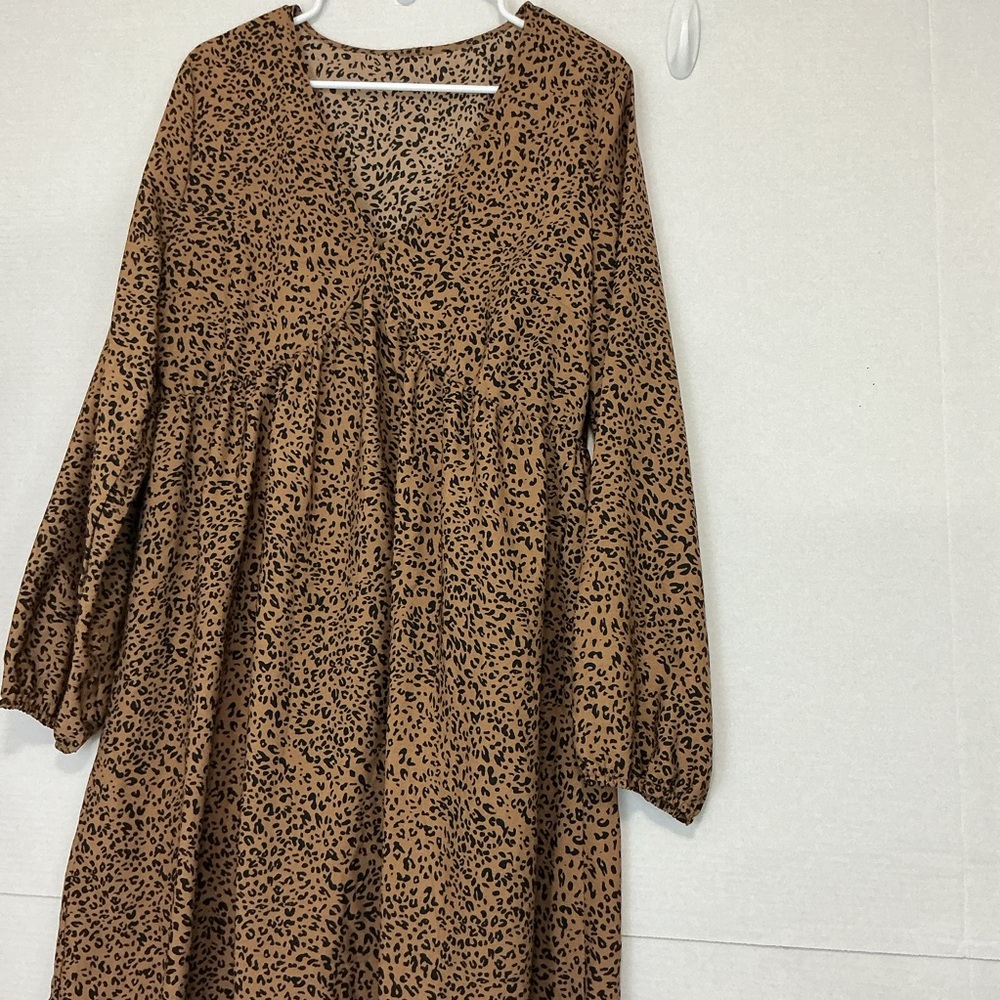 Leopard Print Brown Dress, Size XL from SHEIN